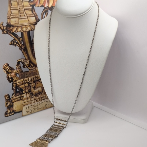 Lucky Brand Silver and Gold Chain Necklace - Picture 1 of 6